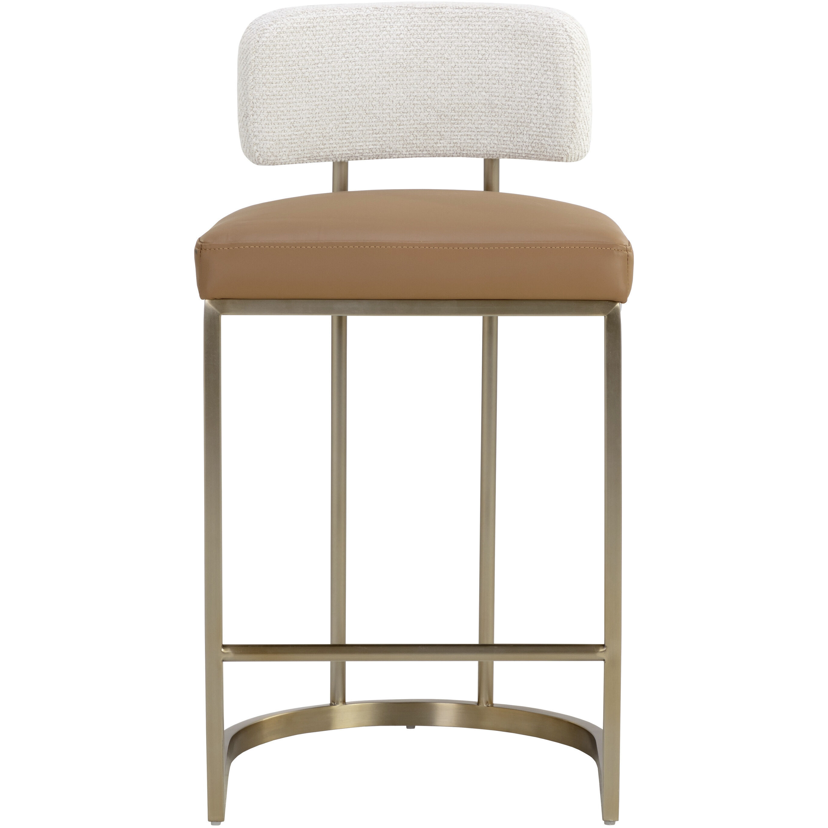 Larissa 34.5 inch Napa Cognac / Rhea Light Barley Counter Stool